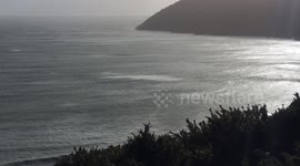 Storm Imogen wind causes beautiful shimmering sea