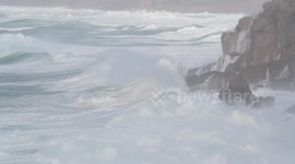 'Phenomenal' waves caused by Storm Imogen off Cornwall, UK