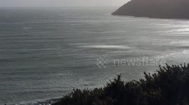 Storm Imogen wind causes beautiful shimmering sea