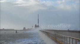 Huge waves hit Brittany coast
