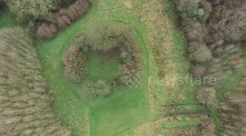 Ring Fort At Drumlamph Woodland - Drone Footage