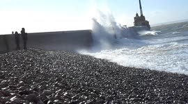 Storm Imogen hitting Normandy, France