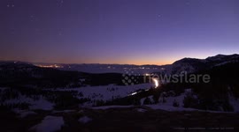 Man leaves camera on top of mountain to film stunning, night time-lapse