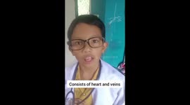 A smart kid talks about different systems of the human body.