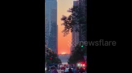 Spectacular solar event lights up New York sky