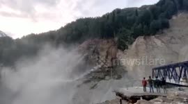 Massive landslide crashes down in northern India's Jammu and Kashmir