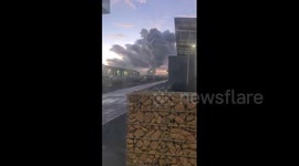 Fire erupts at scrap metal yard in Auckland, New Zealand