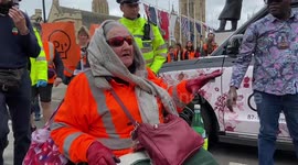 Police arrest 73-year-old activist in wheelchair during Just Stop Oil rally in London