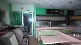 Abandoned vintage diner discovered – with condiments and coffee cups left out and tables still set Part 1/2