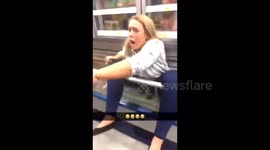 HILARIOUS footage has emerged showing a woman stuck in a Co-Operative supermarket freezer as her friends laugh at her predicament.
