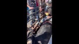 Man learns the hard way that there's 'no safety guaranteed' while riding a bull