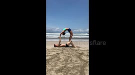 STUNNING video reveals one couple’s incredible bond as they combine their passions for yoga and free running.