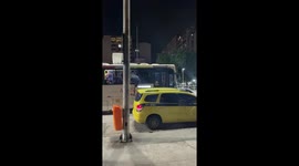 Last Minute Passengers Climb On Busy Bus