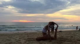 EXOTIC images show the super-sexy former nightclub dancer who packed up her belongings and steady life to travel the world one yoga pose at a time.