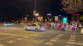 Fans honk horns and gather on streets as Sevilla FC wins 7th Europa League