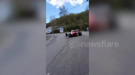 Petrolhead drives Formula One car around village in France
