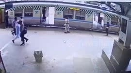 Female cop rescues woman who lost balance while trying to board moving train in southern India
