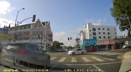 Motorcycle Collides With Car at LA Intersection