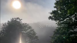 Dense fog blankets parts of western North Carolina, US