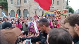 Tense scenes as officers try to remove demonstrators joining Pride in Jerusalem