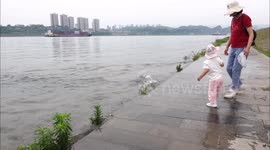 Water Levels Rise in The Yangtze River in Yichang, China