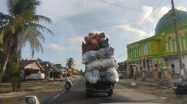 The pickup truck load is too high