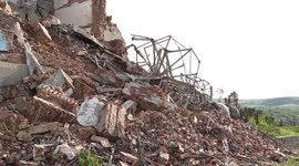 Destruction of village of Bohorodychne in Donetsk region, Ukraine