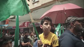 Supporters Hamas demonstrate in support of Al-Aqsa mosque in Gaza