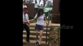 THIS STUNNING mother-of-two was just ELEVEN-YEARS-OLD when she had to make the difficult decision to have her entire right leg amputated to save her life.