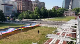 Philadelphia debuts on of largest Pride flags in America