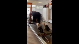 Pilates reformer workout in South London featuring 45 year old woman
