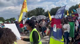 Thousands of people marching against Florida’s anti-immigrant law in Immokalee, FL, USA