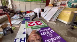 Old election campaign posters recycled into clothes in Thailand