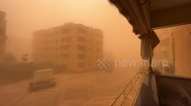 Egyptian Sandstorm Turns Sky Brown