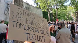 Demonstration for the Artsakh. Armenian protest against Azerbaidjan president Aliyev.   Sunday, June 4