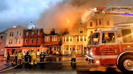 Heroic firefighters extinguish massive fire engulfing multiple US apartment buildings in Ashland Pennsylvania US #3