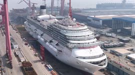 China First Domestically Built Large Cruise Liner Adora Magic City In Pudong, Shanghai, China