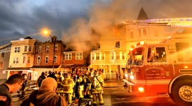 Heroic firefighters extinguish massive fire engulfing multiple US apartment buildings in Ashland Pennsylvania US #7