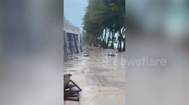 Storm batters Boracay Island in the Philippines