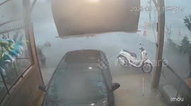 Freak thunderstorm makes terrifying howls while battering homes with lightning in Thailand