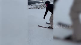 Skier tries quadruple backflip but slams on his face