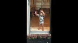 My nephew Jackson walks up to sliding glass doors, babbles at me, then licks the glass