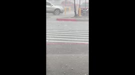 Massive Hails Falls During Storm in Allen, Texas