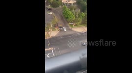 Flooded roads after heavy rain hit Mississauga, Ontario