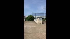 EMBARRASSING crash teaches skateboarder that a 50-50 grind has a 50-50 chance of Failure