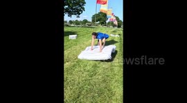 Clever UK man comes up with hovercraft bed as ultimate festival hack