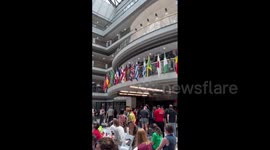 ‘Stop cop city’: Activists protest at Atlanta City Hall ahead of council vote