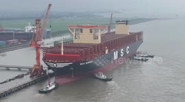 World's largest container ship begins epic sea trial in eastern China