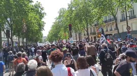 People March to Protest Pension Reform in Paris, France