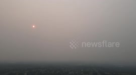 Drone footage shows extreme wildfire smoke billowing into southern Pennsylvania from Canada